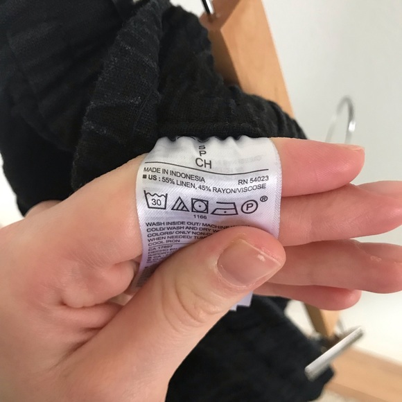 Small Black Linen Old Navy Drawstring Pants Womens - Picture 2 of 5